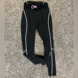 Women’s Saucony Black Zip Ankle Running Tights / Leggings, Size XS